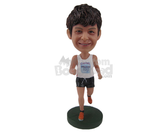 Custom Bobblehead Male Marathon Runner Running Ahead Of The Pack - Sports & Hobbies Running Personalized Bobblehead & Cake Topper Custom Bobblehead Male Marathon Runner Running Ahead Of The Pack - Sports & Hobbies Running Personalized Bobblehead & Cake Topper